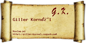 Giller Kornél névjegykártya